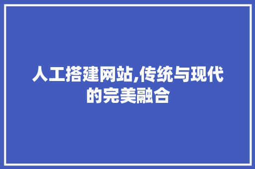 人工搭建网站,传统与现代的完美融合