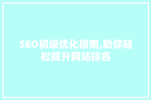 SEO初级优化指南,助你轻松提升网站排名 Web前端