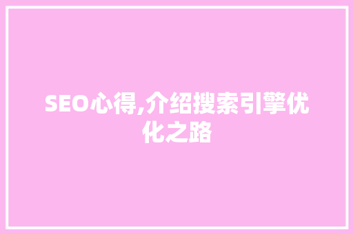 SEO心得,介绍搜索引擎优化之路 WordPress教程