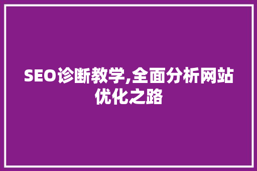 SEO诊断教学,全面分析网站优化之路 友链在线