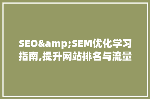 SEO&SEM优化学习指南,提升网站排名与流量，实现企业增长