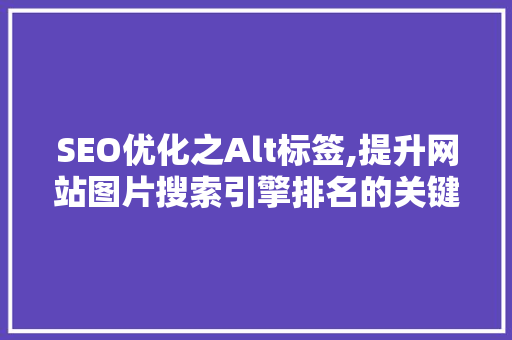 SEO优化之Alt标签,提升网站图片搜索引擎排名的关键步骤