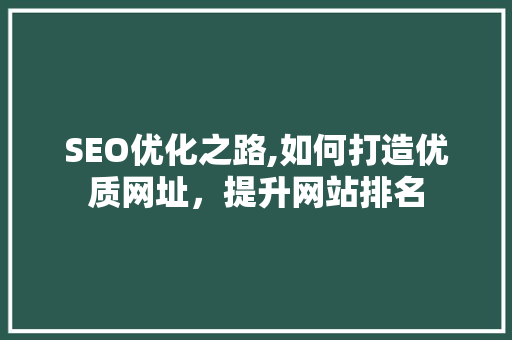 SEO优化之路,如何打造优质网址，提升网站排名