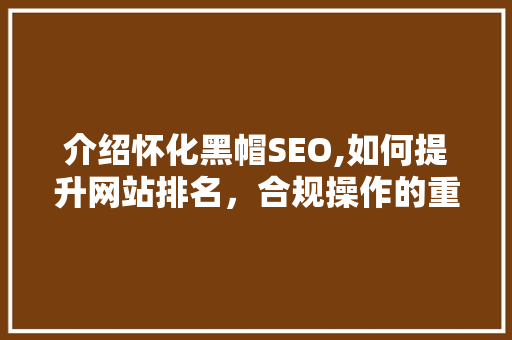 介绍怀化黑帽SEO,如何提升网站排名，合规操作的重要性