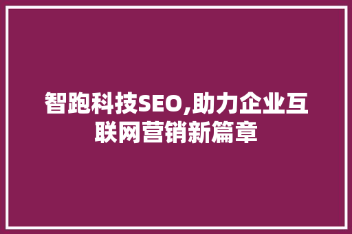 智跑科技SEO,助力企业互联网营销新篇章 Web前端