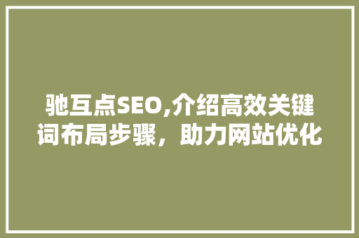 驰互点SEO,介绍高效关键词布局步骤，助力网站优化 WordPress教程