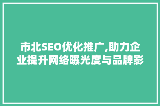 市北SEO优化推广,助力企业提升网络曝光度与品牌影响力