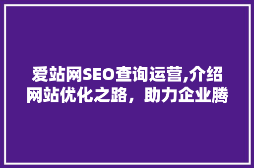 爱站网SEO查询运营,介绍网站优化之路，助力企业腾飞 WordPress教程