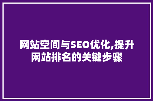 网站空间与SEO优化,提升网站排名的关键步骤 服务器/数据库