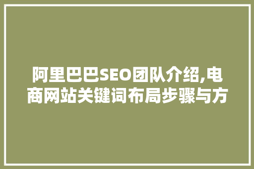 阿里巴巴SEO团队介绍,电商网站关键词布局步骤与方法 建站教程