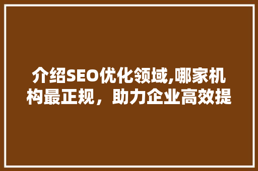 介绍SEO优化领域,哪家机构最正规，助力企业高效提升网站排名 友链在线