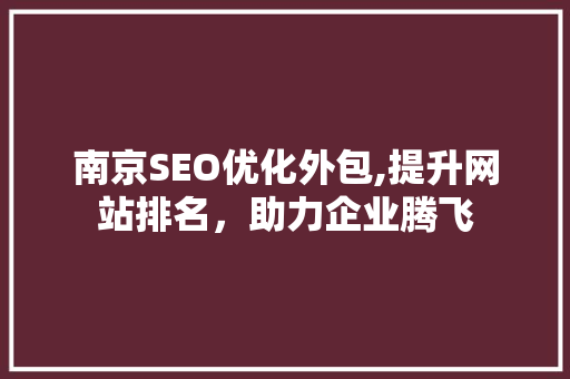 南京SEO优化外包,提升网站排名，助力企业腾飞 WordPress教程