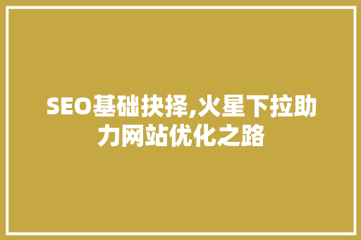 SEO基础抉择,火星下拉助力网站优化之路