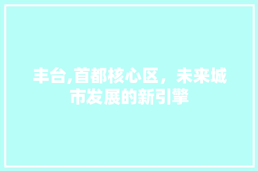丰台,首都核心区，未来城市发展的新引擎