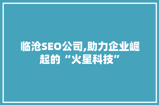 临沧SEO公司,助力企业崛起的“火星科技”