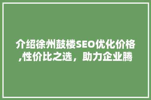 介绍徐州鼓楼SEO优化价格,性价比之选，助力企业腾飞 WordPress教程