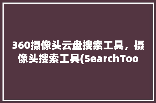 360摄像头云盘搜索工具，摄像头搜索工具(SearchTool) SEO教程