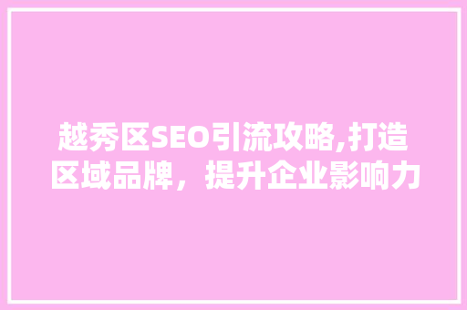越秀区SEO引流攻略,打造区域品牌，提升企业影响力 服务器/数据库