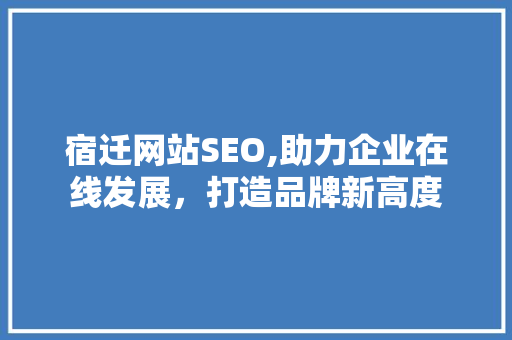宿迁网站SEO,助力企业在线发展，打造品牌新高度