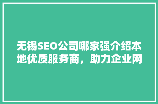 无锡SEO公司哪家强介绍本地优质服务商，助力企业网络营销腾飞 服务器/数据库