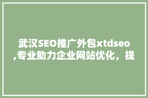 武汉SEO推广外包xtdseo,专业助力企业网站优化，提升网络曝光度