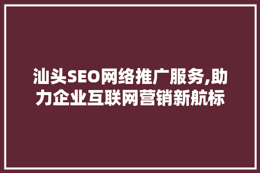 汕头SEO网络推广服务,助力企业互联网营销新航标