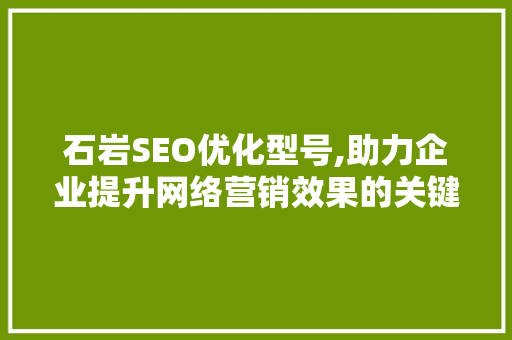 石岩SEO优化型号,助力企业提升网络营销效果的关键步骤 SEO教程