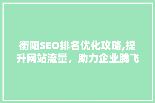 衡阳SEO排名优化攻略,提升网站流量，助力企业腾飞 服务器/数据库