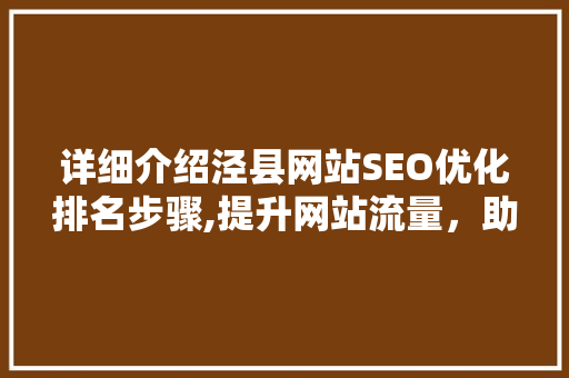 详细介绍泾县网站SEO优化排名步骤,提升网站流量，助力企业腾飞 SEO教程