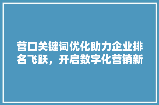 营口关键词优化助力企业排名飞跃，开启数字化营销新时代