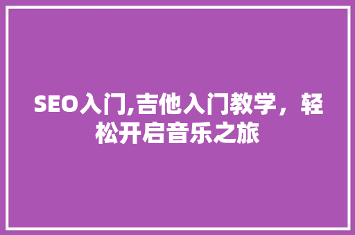SEO入门,吉他入门教学，轻松开启音乐之旅 SEO教程