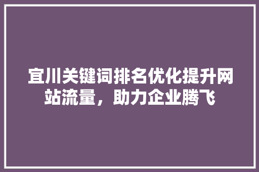 宜川关键词排名优化提升网站流量，助力企业腾飞