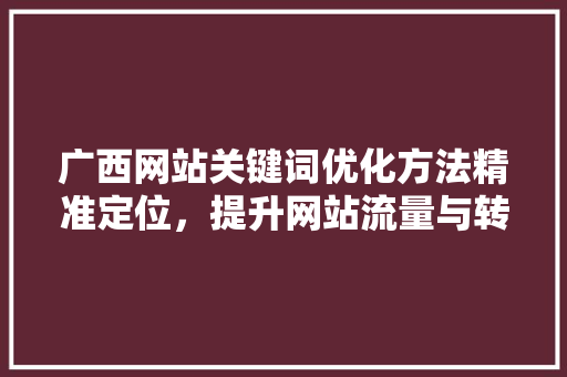 广西网站关键词优化方法精准定位，提升网站流量与转化率 建站教程