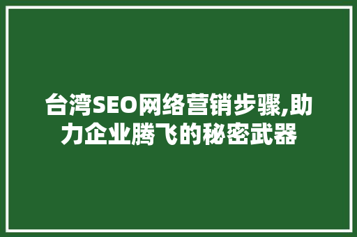 台湾SEO网络营销步骤,助力企业腾飞的秘密武器 Web前端