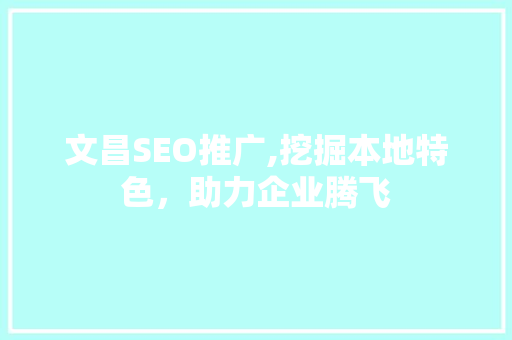 文昌SEO推广,挖掘本地特色，助力企业腾飞