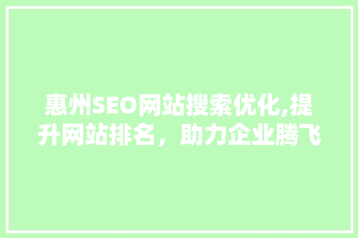 惠州SEO网站搜索优化,提升网站排名，助力企业腾飞