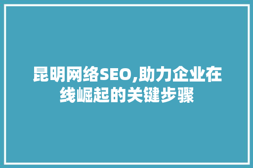 昆明网络SEO,助力企业在线崛起的关键步骤