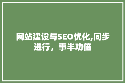 网站建设与SEO优化,同步进行，事半功倍