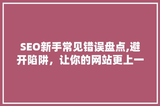 SEO新手常见错误盘点,避开陷阱，让你的网站更上一层楼