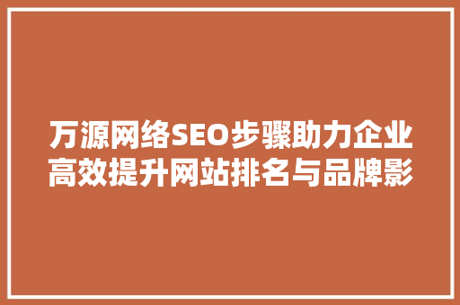 万源网络SEO步骤助力企业高效提升网站排名与品牌影响力