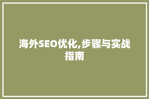 海外SEO优化,步骤与实战指南