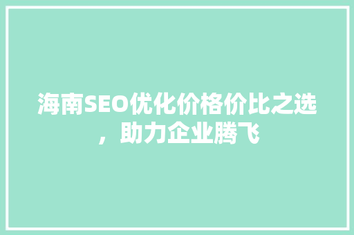 海南SEO优化价格价比之选，助力企业腾飞