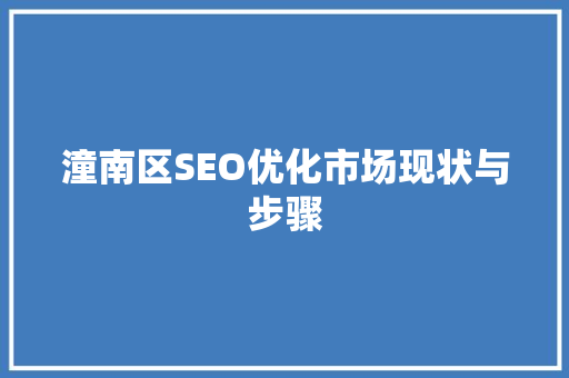 潼南区SEO优化市场现状与步骤 WordPress教程