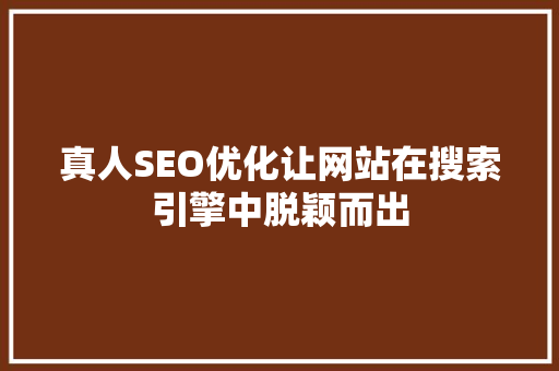 真人SEO优化让网站在搜索引擎中脱颖而出