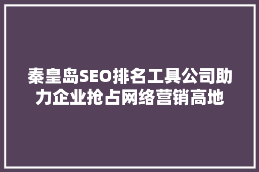 秦皇岛SEO排名工具公司助力企业抢占网络营销高地
