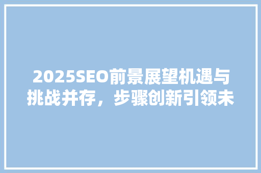 2025SEO前景展望机遇与挑战并存，步骤创新引领未来