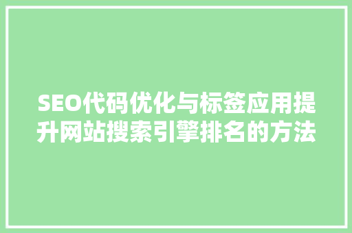 SEO代码优化与标签应用提升网站搜索引擎排名的方法