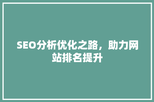 SEO分析优化之路，助力网站排名提升