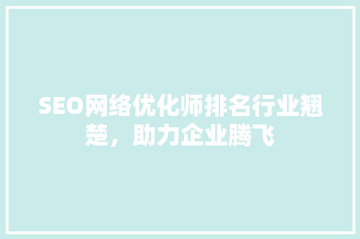 SEO网络优化师排名行业翘楚，助力企业腾飞