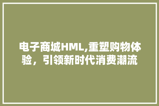 电子商城HML,重塑购物体验，引领新时代消费潮流